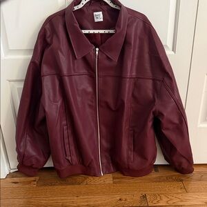 Princess Polly Maroon Faux Leather Jacket- NEVER WORN, NO TAGS